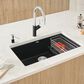 Blanco Precis Cascade Super Single Sink with Colander in Coal Black, , large