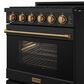 Thor Kitchen Gordon Ramsay 4.6 Cu. Ft. Professional Liquid Propane Range with Bronze Handle Kit in Black, , large