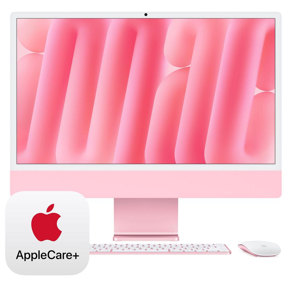 Apple 24-Inch iMac All-in-One Desktop - Apple M4 chip - 10-core CPU - 16GB RAM - 10-core GPU - 256GB SSD in Pink with 3-Year AppleCare+, , large