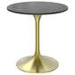 Leisuremod LeisureMod Verve Collection 27 Round Dining Table, Brushed Gold Base with Sintered Stone Black Top, , large