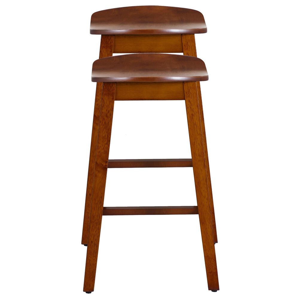 Linon Home Decor Culver Counter Stool in Brown (Set of 2), , large