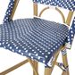 Hearth and Haven Outdoor Wicker French Barstool with Brown Aluminum Frame in Teal Blue (Set of 2), , large