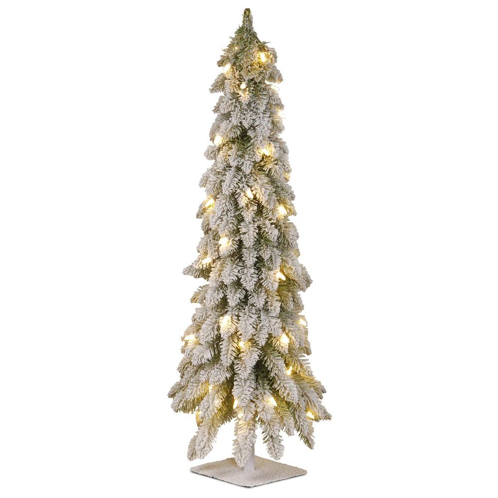 National Tree 36" Forest Tree with Metal Plate and 50 White Lights, , large