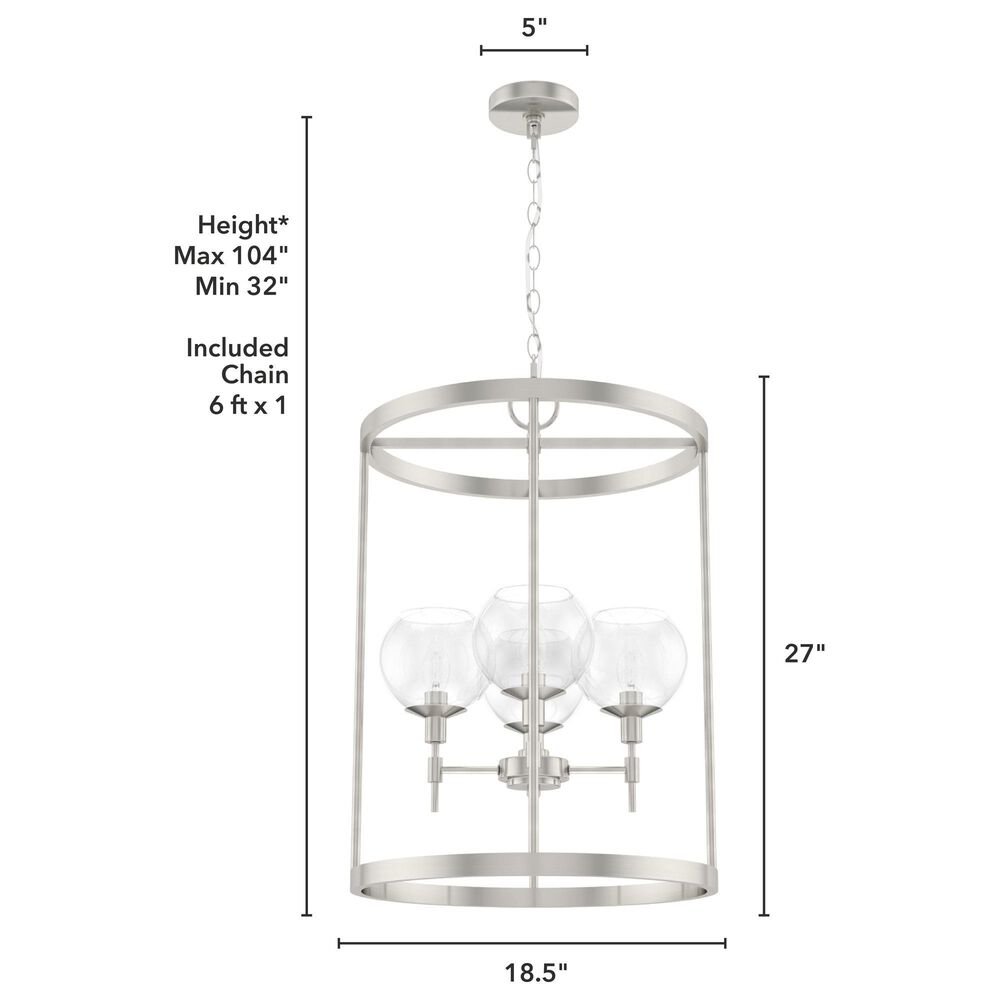 Hunter Xidane 4-Light Foyer Lantern in Brushed Nickel, , large