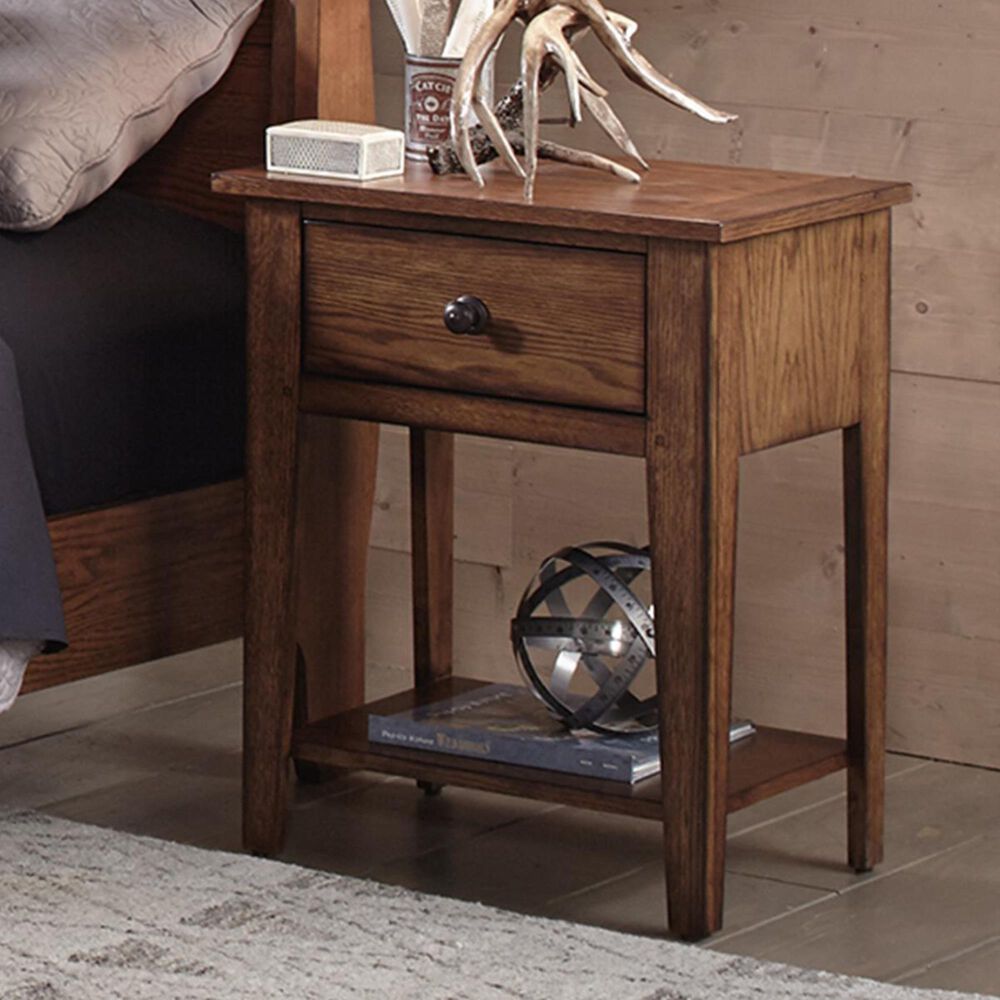 Belle Furnishings Grandpas Cabin Youth Nightstand in Aged Oak, , large