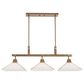 Uttermost Brookdale 3-Light Linear Chandelier in Aged Brass, , large