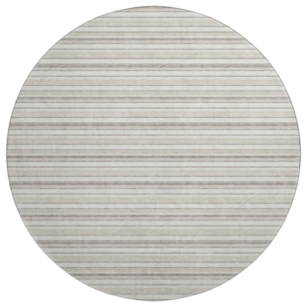Dalyn Rug Company Soft Essentials Striped Linen 8" Round Indoor/Outdoor Area Rug, , large