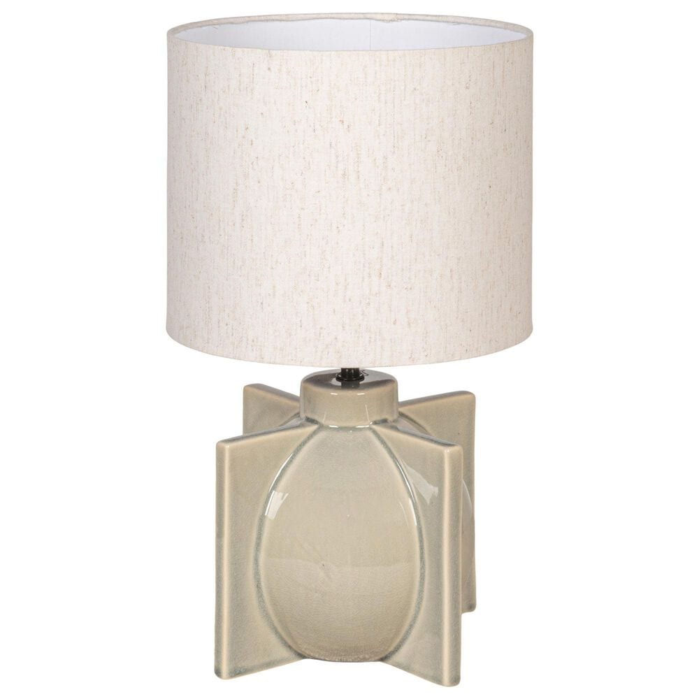 Creative Coop Sloane Ceramic Table Lamp in Soft Grey, , large