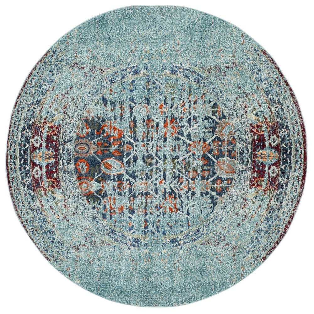 Safavieh Monaco MNC208J 5" Round Blue Area Rug, , large