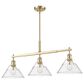 Golden Lighting Orwell 3-Light Linear Pendant with Clear Glass Shade in Brushed Champagne Bronze, , large
