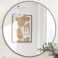HOMLUX 24" Round Wall Mirror in Black, , large