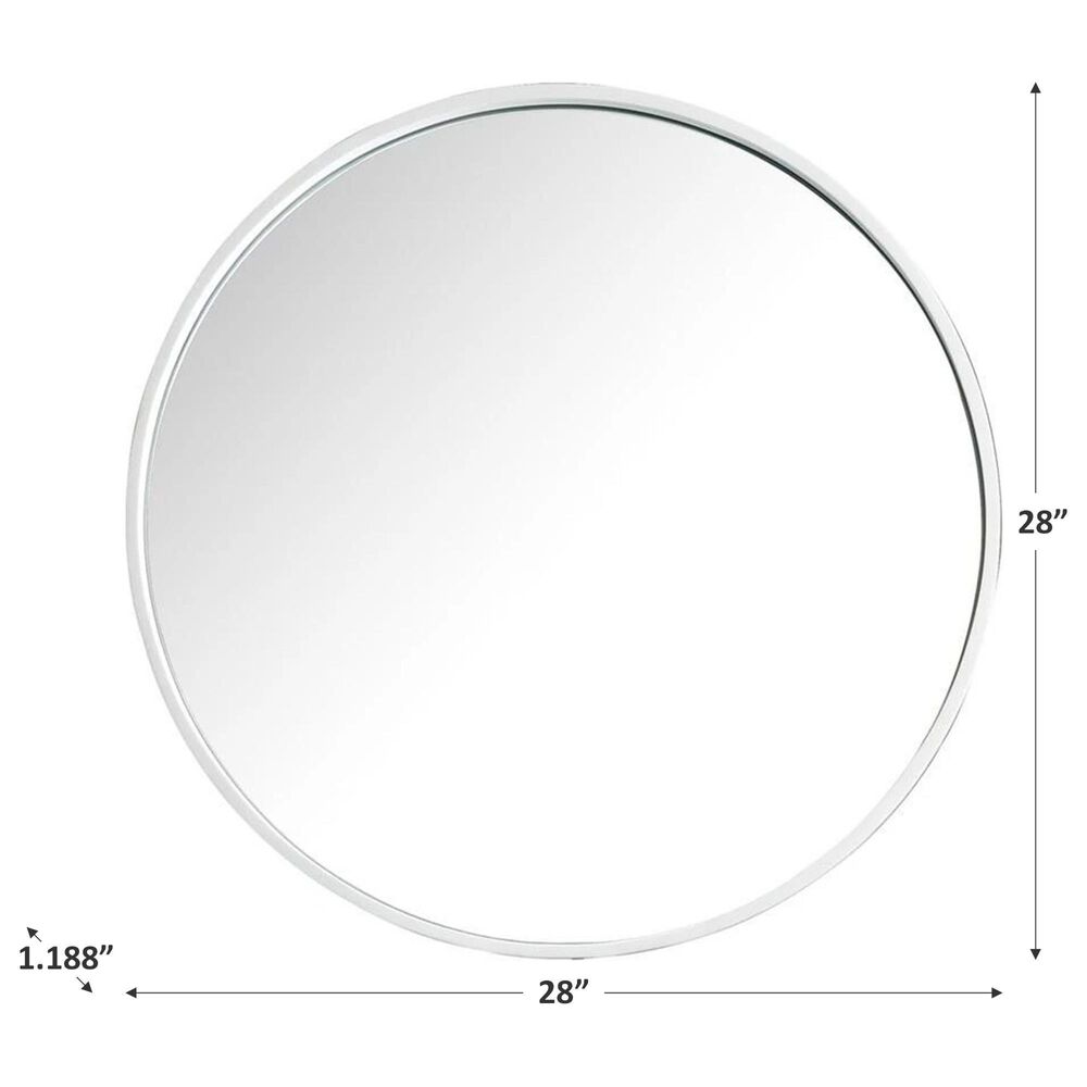 James Martin Montreal 28&quot; Round Mirror in Glossy White, , large
