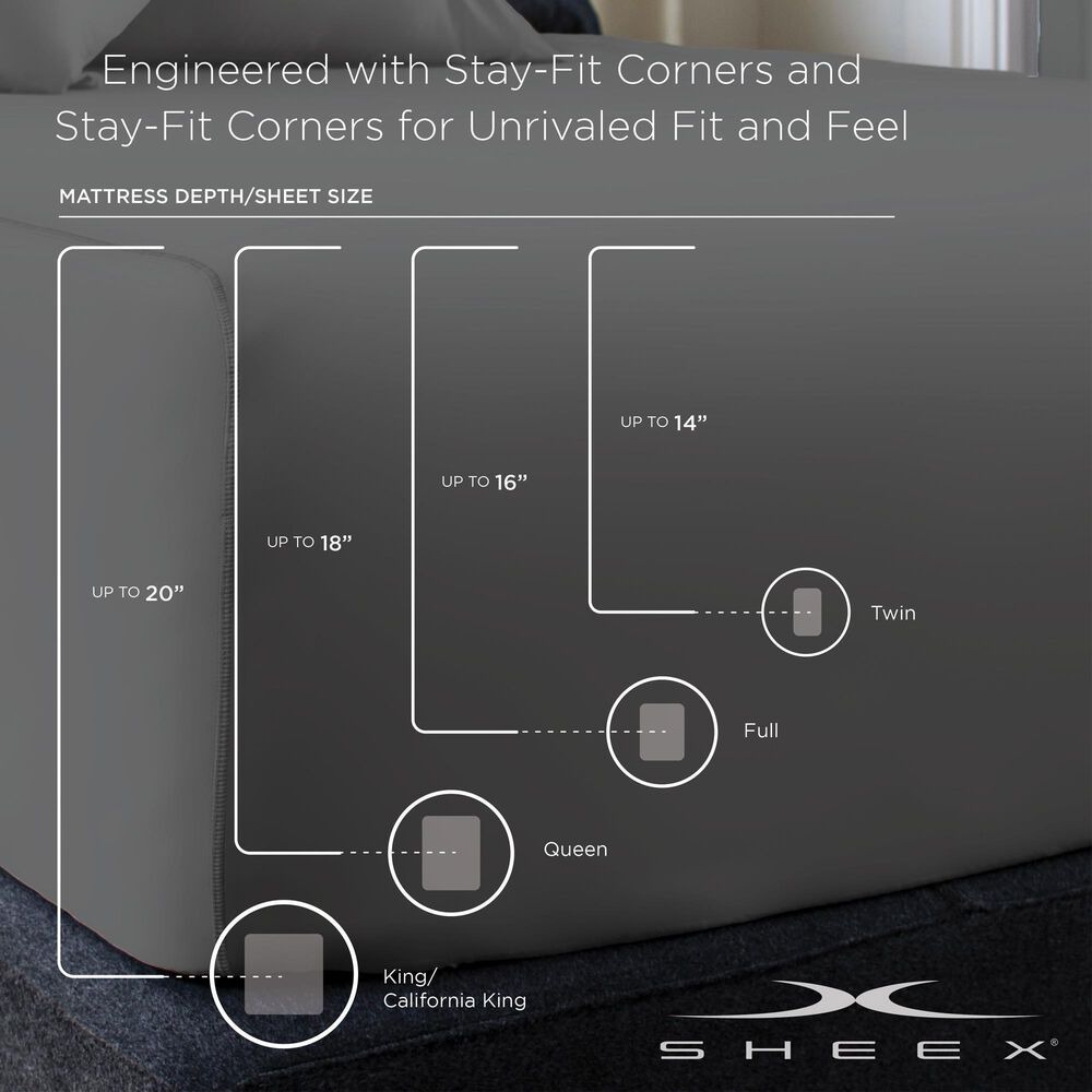 SHEEX Performance VenTech 4-Piece Queen Sheet Set in Graphite, , large