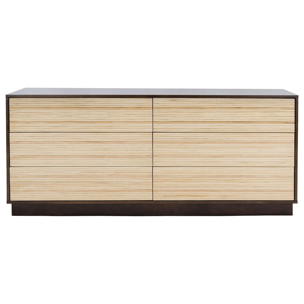 Safavieh Stassie 6 Drawer Dresser in Oak/Black, , large