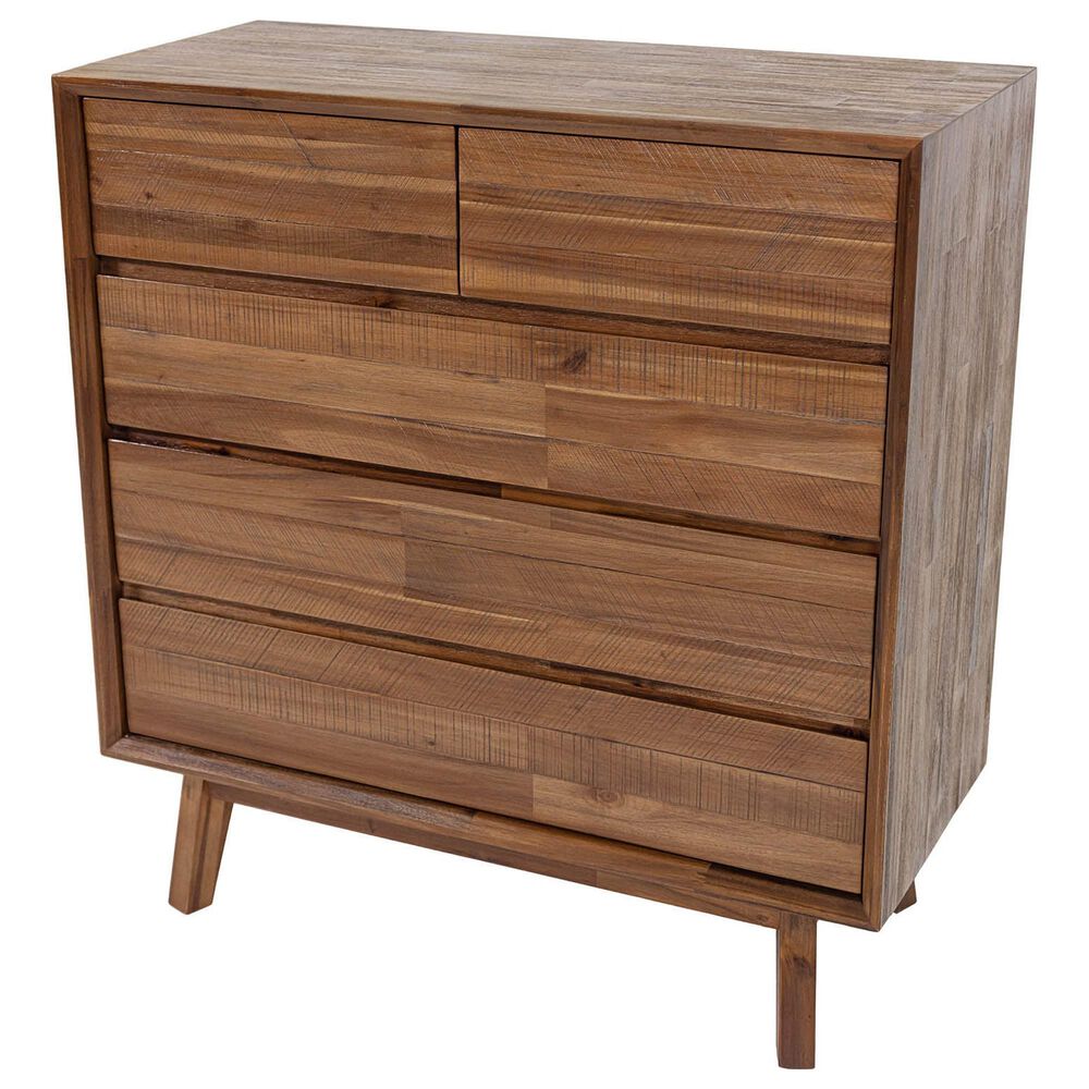 LH Imports Gia 5-Drawer Chest in Warm Pecan, , large