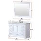Lexora Home Dukes 48" Single Bathroom Vanity in White with 2 cm White Quartz Top and Rectangular Sink, , large