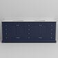 Lexora Home Dukes 84" Double Bathroom Vanity in Navy Blue with 2 cm White Quartz Top and Rectangular Sinks, , large