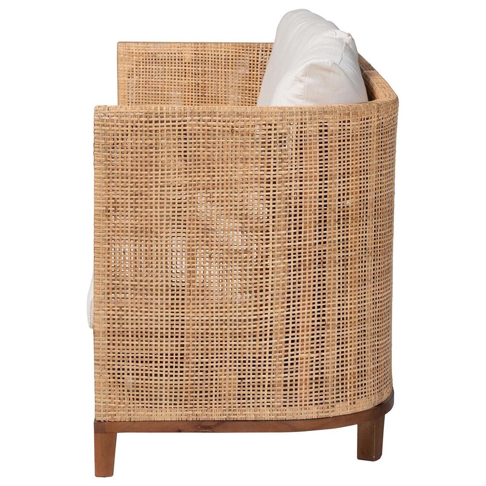Baxton Studio Edda Stationary Sofa with Natural Rattan in Neutral, , large