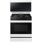 Samsung Bespoke 2-Piece Kitchen Package with 2.1 Cu. Ft. Over-The-Range Microwave and 6 Cu. Ft. Slide In Gas Range in White Glass, , large