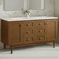 James Martin Laurent 60" Double Bathroom Vanity in Honey Oak with 3 cm White Zeus Silestone Top and Rectangular Sinks, , large