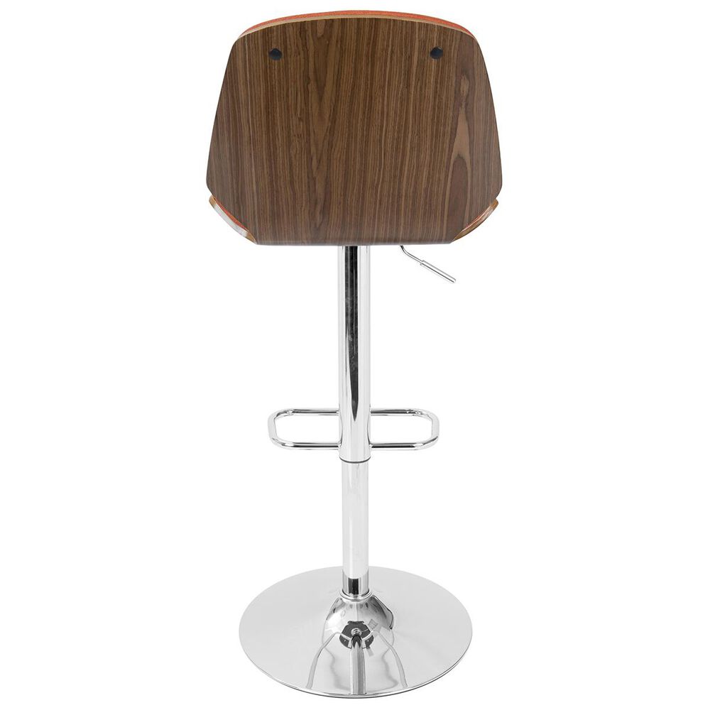Lumisource Serena Barstool in Orange/Walnut, , large