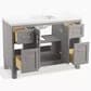 Kohler Quo 48" Single Bathroom Vanity in Mohair Grey with 3 cm Pure White Quartz Top and Oval Sink, , large