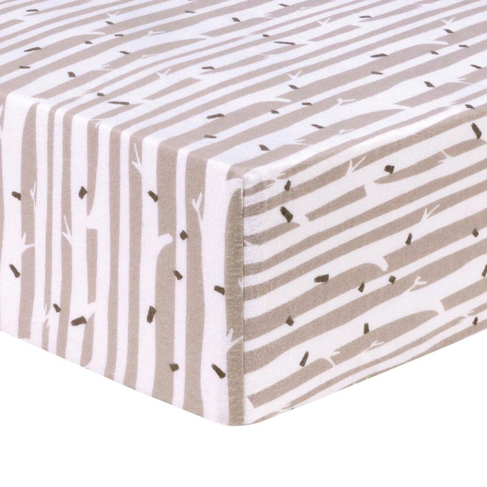 Trend Labs Birch Deluxe Flannel Fitted Crib Sheet in Tan, , large