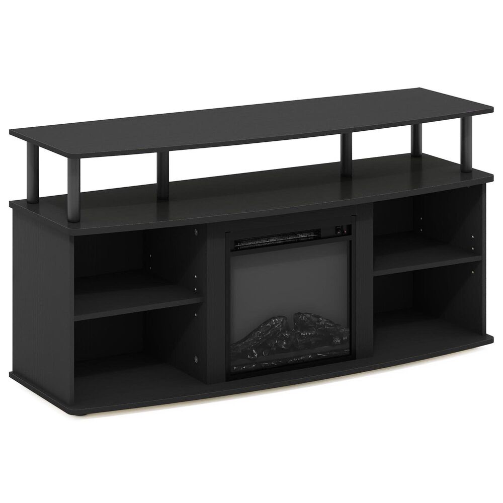 HOMLUX 47" TV Stand with Electric Fireplace in Americano and Black, , large