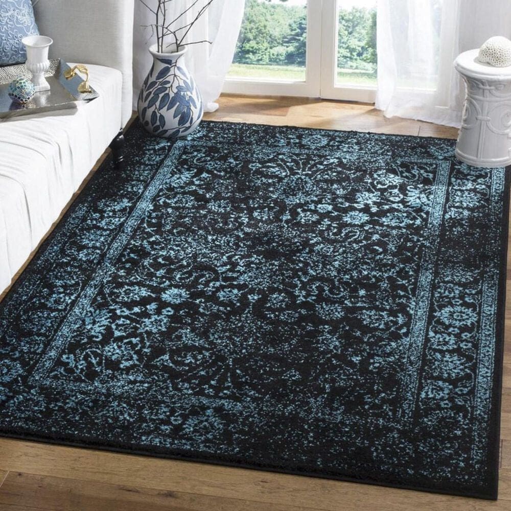 Safavieh Adirondack ADR109K 3&#39; x 5&#39; Black and Teal Area Rug, , large