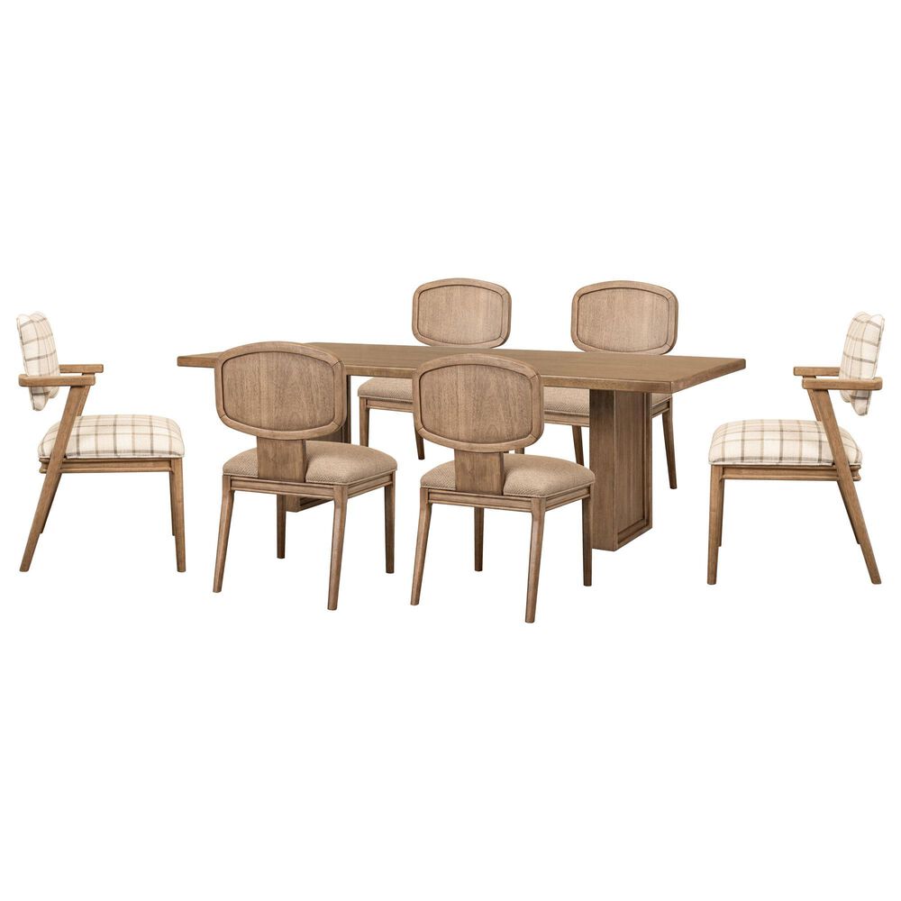 Urban Home Carlisle 7-Piece Rectangular Dining Set with Side Chairs and Arm Chairs in Toffee Crunch, , large