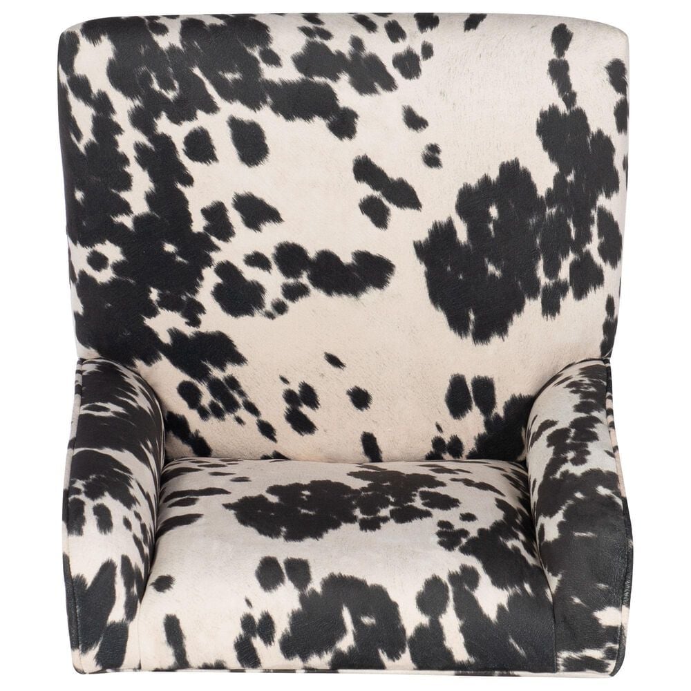 Linon Home Decor Draper Office Chair with Black and White Cow Cushion in Chrome, , large