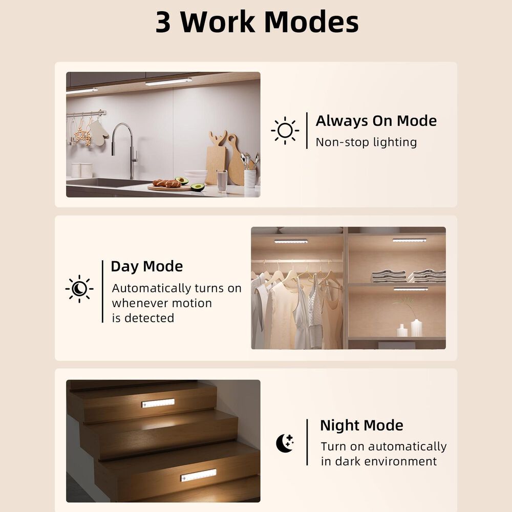 HOMLUX Under Cabinet Light in White (Set of 6), , large