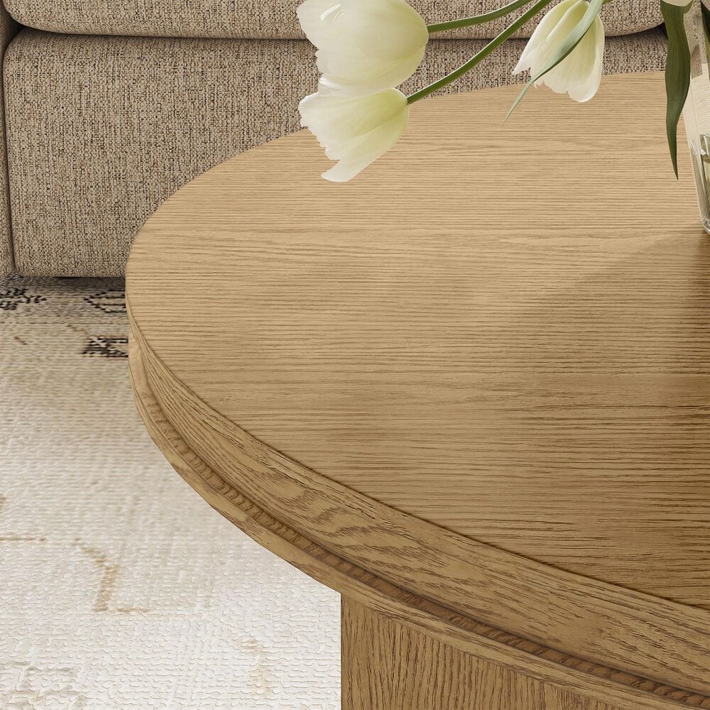 Flexsteel Waterfall Round Coffee Table in Light Oak, , large