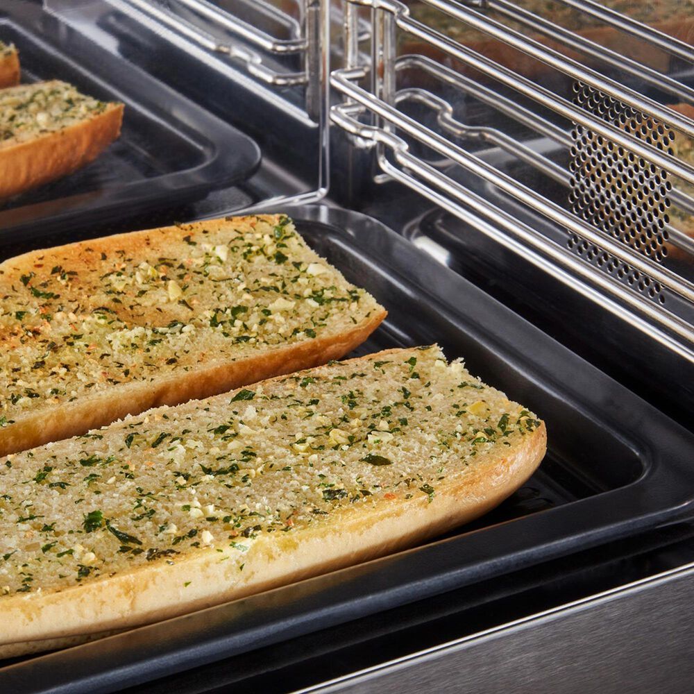 KitchenAid 2-Piece Kitchen Package with 5 Cu. Ft. Smart Slide-in Gas Range and 1.1 Cu. Ft. Multifunction Over-the-Range Microwave Oven in PrintShield Stainless Steel, , large