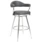 Blue River Amador 26" Counter Stool with Vintage Gray Cushion in Brushed Stainless Steel, , large