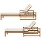 HOMLUX Adjustable Outdoor Chaise Lounge with Armrests and Light Teak Frame in Beige (Set of 2), , large