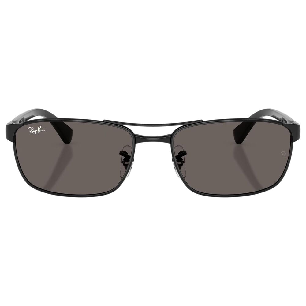 Rayban Glasses Sunglasses with Dark Grey Lenses and Metal Frame in Polished Black, , large