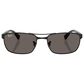 Rayban Glasses Sunglasses with Dark Grey Lenses and Metal Frame in Polished Black, , large