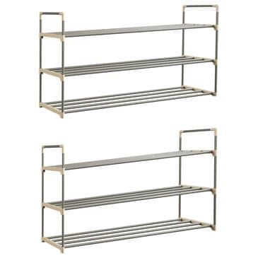 Timberlake 3-Tier Shoe Rack in Gray and White (Set of 2), , large