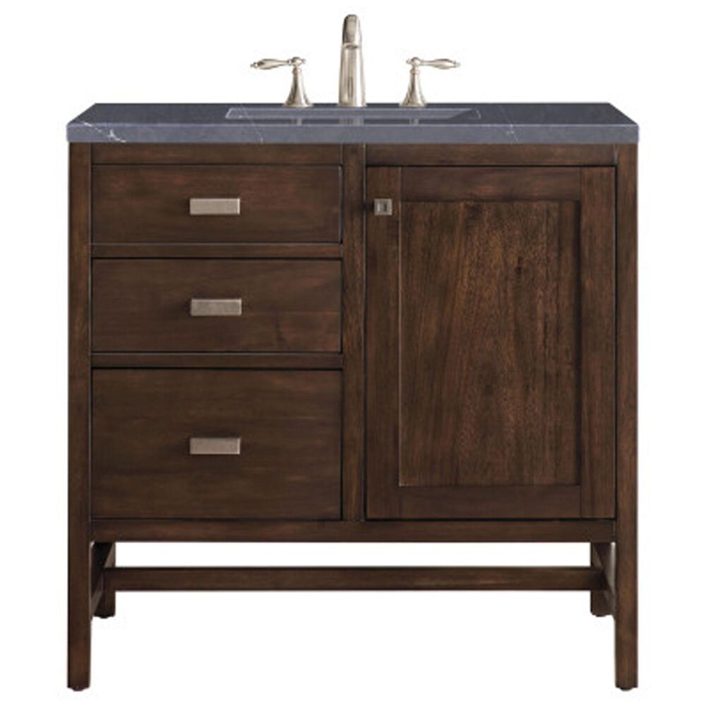 James Martin Vanities Addison 36" Single Bathroom Vanity in Mid Century Acacia with 3 cm Charcoal Soapstone Quartz Top, , large