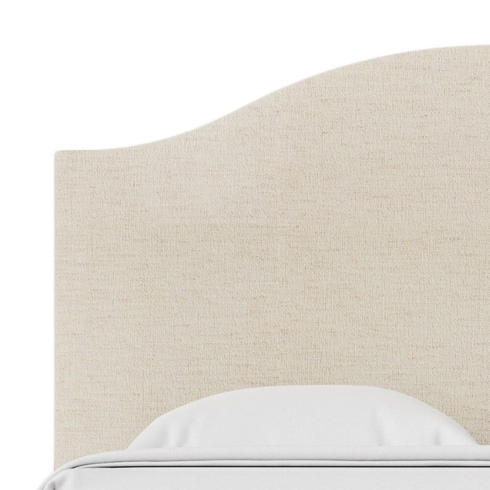 Viceray Collections Emily Queen Upholstered Panel Bed with Arched Headboard in Ivory Cream, , large