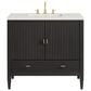 James Martin Vanities Myrrin 36" Vanity in Carbon Oak with 3 cm Lime Delight Quartz Top, , large