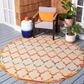 Safavieh Cabana CBN333A 6"7" Round Ivory and Orange Indoor/Outdoor Area Performance Rug, , large