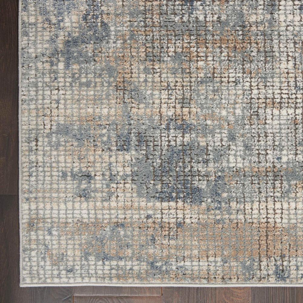 Nourison Quarry Abstract 2&#39;2&quot; x 3&#39;9&quot; Blue and Beige Area Rug, , large
