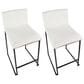 Lumisource Mason Mara Counter Stool with White Cushion in Black and Walnut (Set of 2), , large