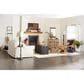 Maple and Jade Upholstered 2-Drawer Coffee Table with Buckle Hinged Top in Dark Blue, , large