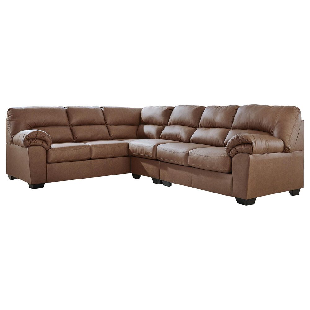 Ashley WillowBend 3-Piece Sectional with LAF Sofa in Caramel, , large