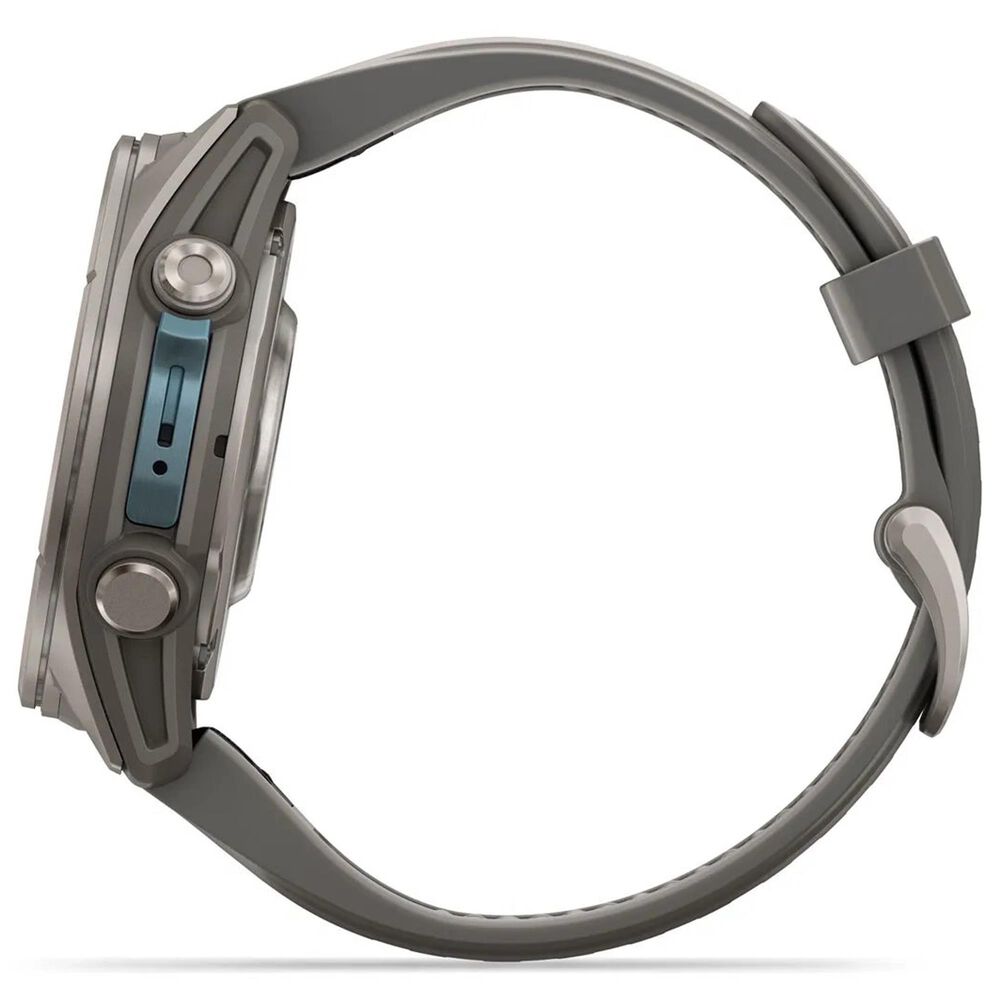 Garmin fenix 9 Smartwatch 43mm Titanium with Pebble Gray Silicone Band, , large