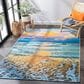 Safavieh Barbados BAR581 6"6" x 9"4" Gold and Blue Indoor/Outdoor Area Rug, , large