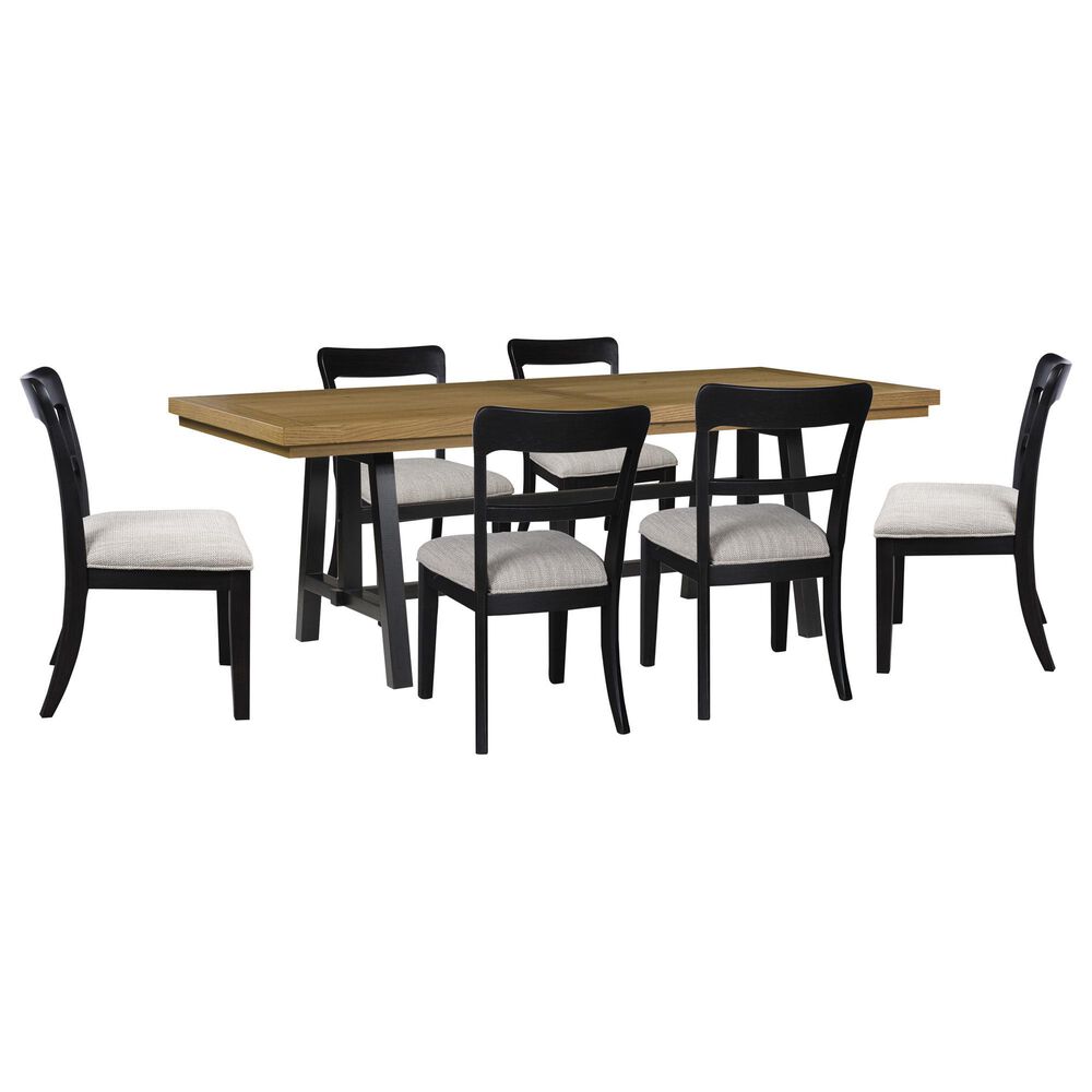 Ashley Galliden and Greddinton 7-Piece Rectangular Dining Set in Black and Brown, , large